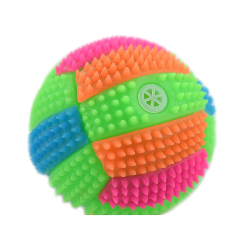 Squeaky Glowing Dog Chew Ball – Non-Toxic Rubber Toy for Small to Large Dogs, Teeth Cleaning & Boredom Relief