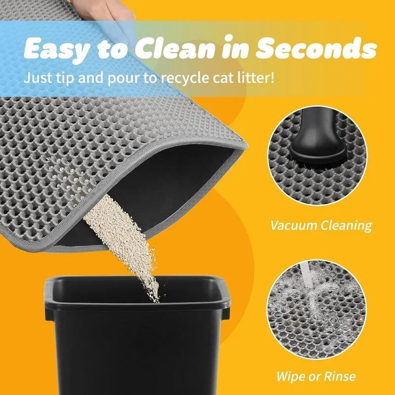 Cat Litter Mat – Non-Slip, Waterproof, Double-Layer Pet Mat for Clean Litter Box
