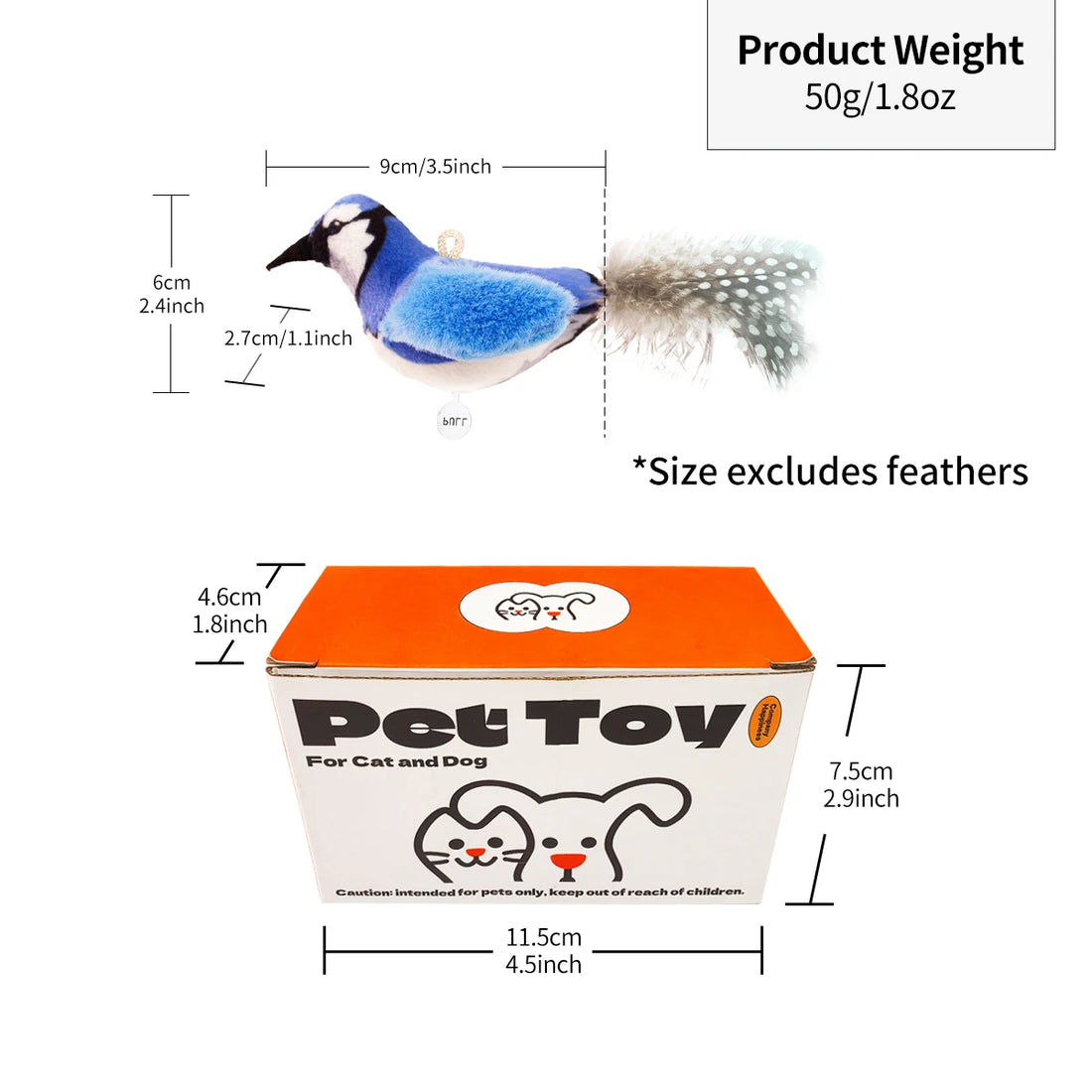 Chirp Bird Interactive Cat Toy with Realistic Sound 🐦🐾