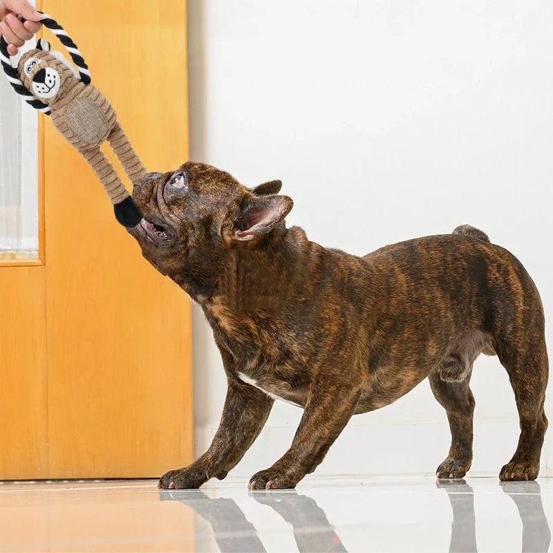 Plush Animal Squeaky Dog Toy – Bite-Resistant Chew & Play 🐾🧸