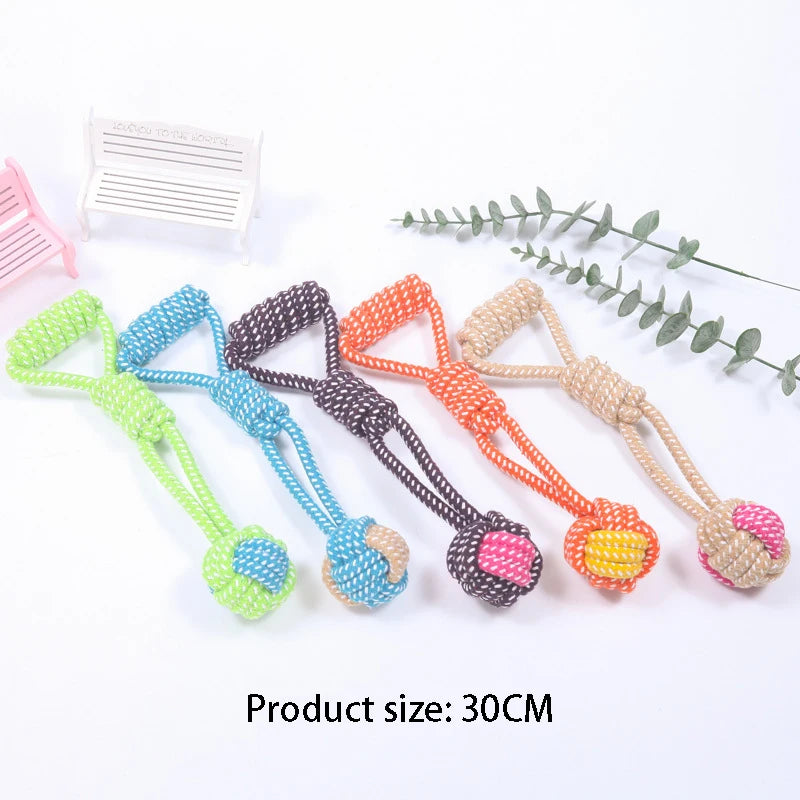 Mini Cotton Rope Dog Ball – Interactive Chew & Toothbrush Toy for Puppies