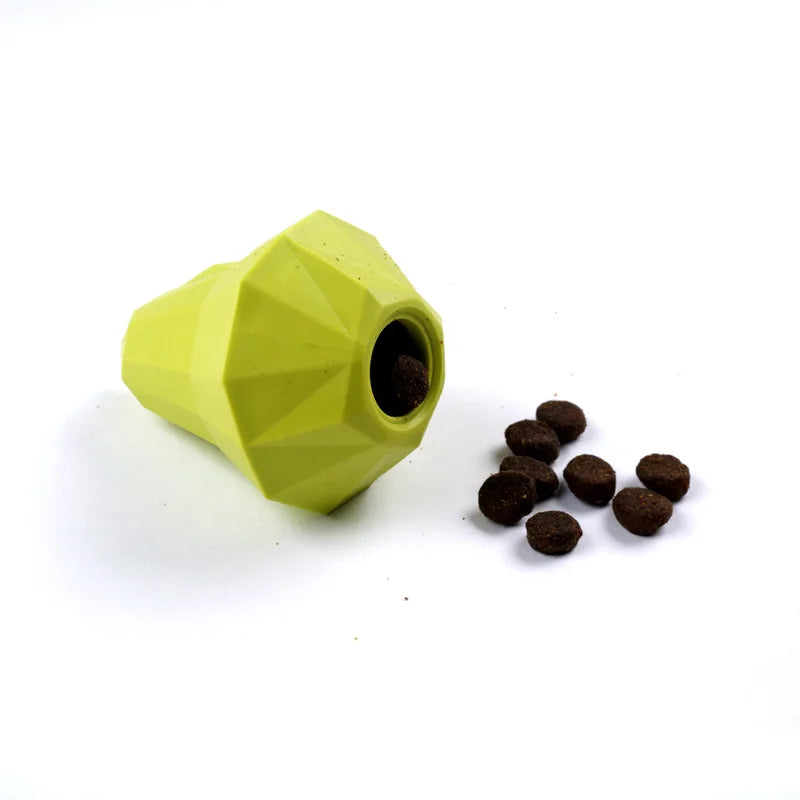 Rubber Dog Ball Chew Dispenser – Squeaky Food-Leaking Tooth Cleaning Snack Toy for Puppies & Dogs