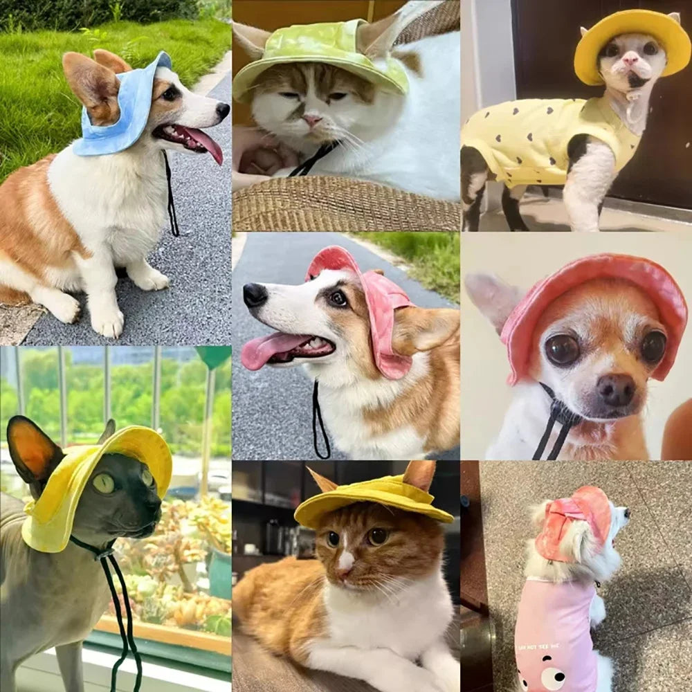 Adjustable Pet Baseball Cap with Ear Holes – Summer Sun Hat for Small & Medium Dogs and Cats