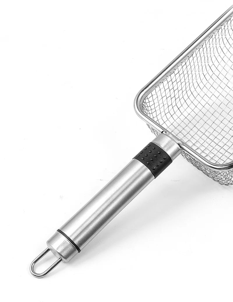 Stainless Steel Cat Litter Scoop with Rubber Handle – Durable Metal Kitty Scooper with Sturdy Mesh Filter for Easy Litter Cleaning