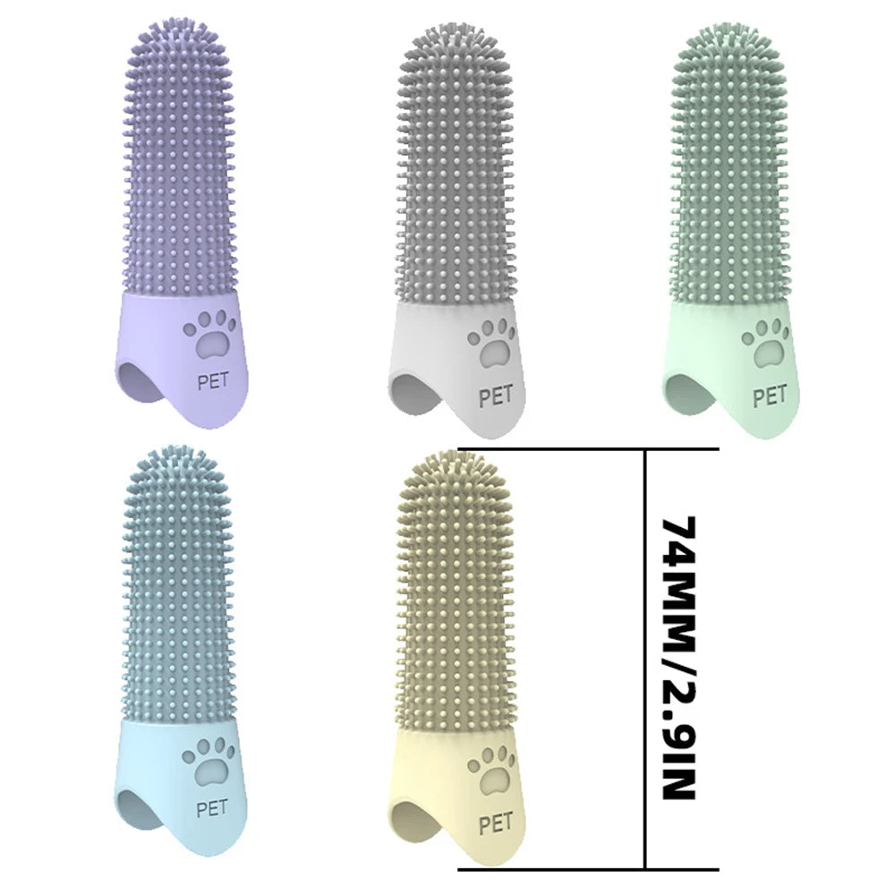 Pet Silicone Finger Toothbrush – Tartar & Plaque Remover for Cats & Dogs