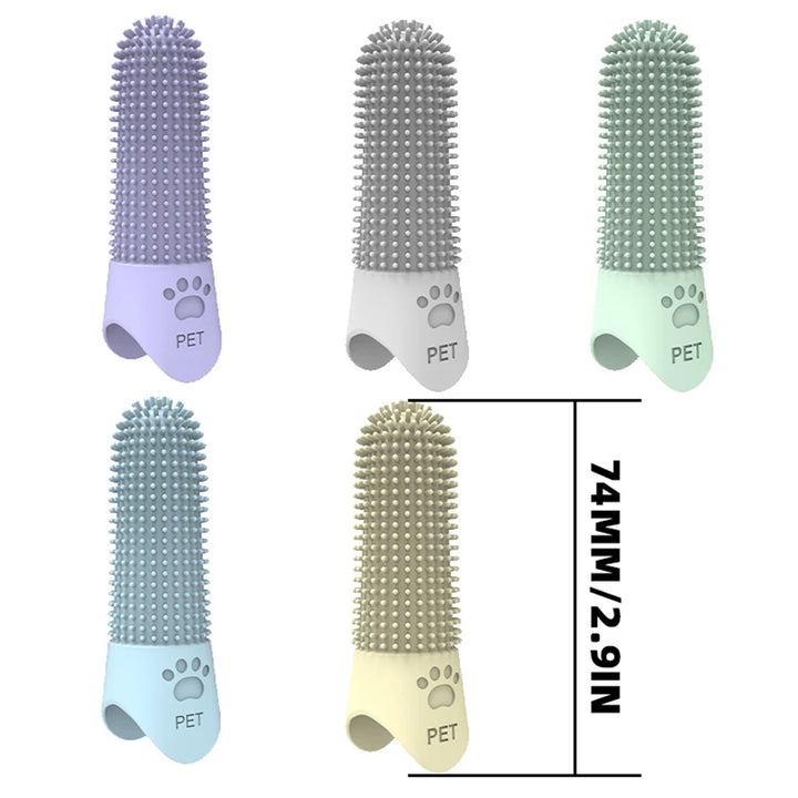 Pet Silicone Finger Toothbrush – Tartar & Plaque Remover for Cats & Dogs