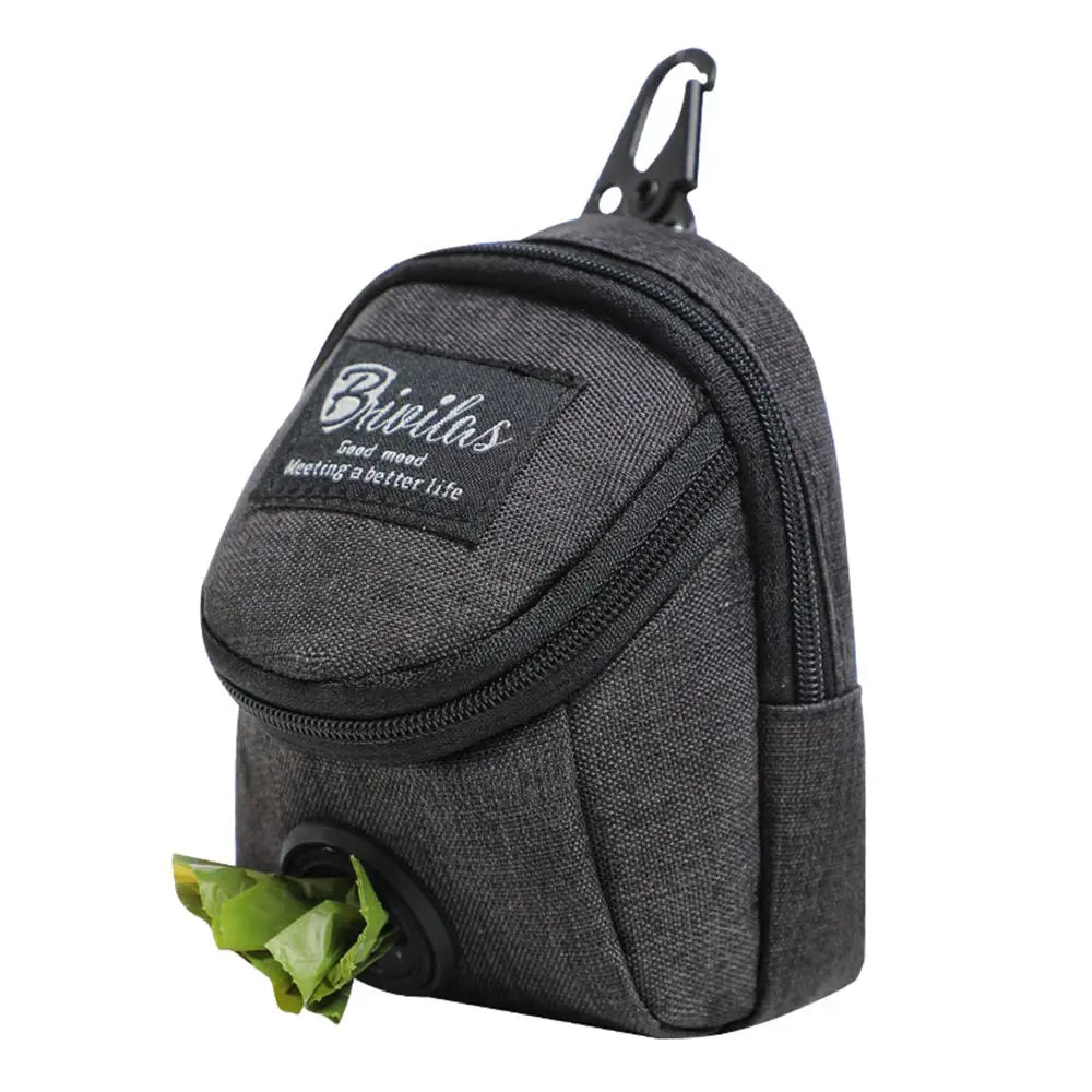 Portable Dog Waste Bag Dispenser with Hook & Treat Pouch – Dog Training Bag & Poop Bag Holder