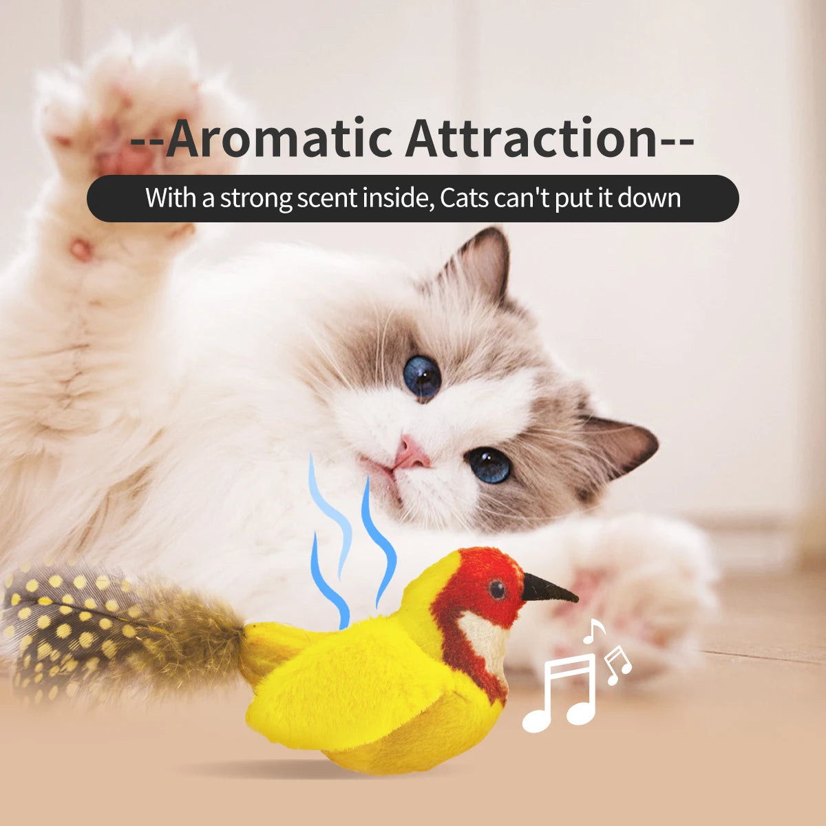 Chirp Bird Interactive Cat Toy with Realistic Sound 🐦🐾