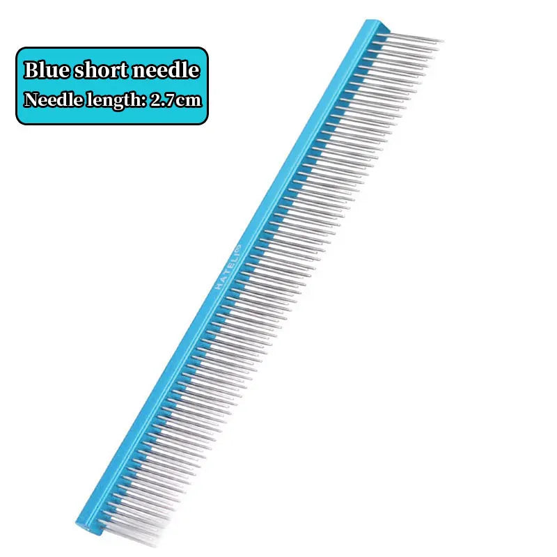 Double Row Dog & Cat Grooming Comb – Stainless Steel Pet Hairbrush for Shedding & Styling