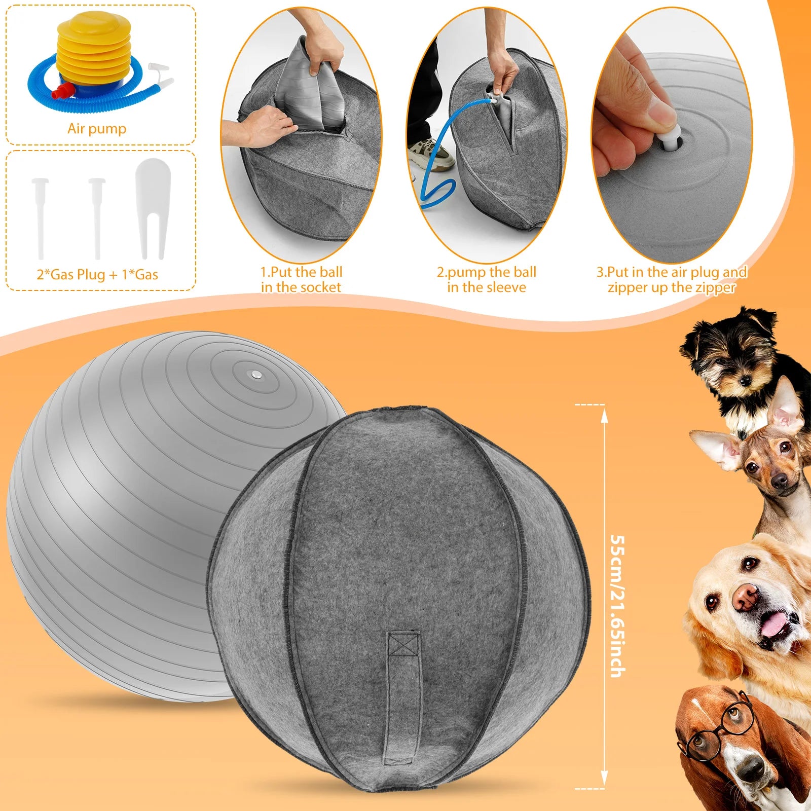 Durable Inflatable Herding Ball for Dogs – Outdoor Interactive Self-Play Training Toy for Active