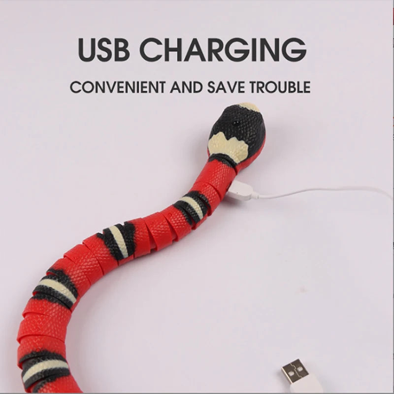 Smart Sensing Snake Cat Toy – USB Rechargeable Interactive Teaser for Cats