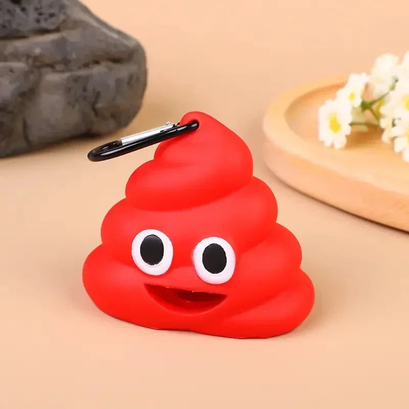 Funny Poop-Shaped Dog Waste Bag Dispenser – Portable Poop Bag Holder with Clip for Leash, Outdoor Walking & Travel