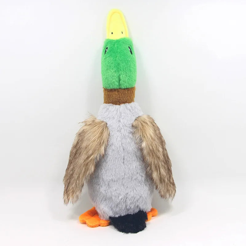 Plush Duck Squeaky Dog Toy – Chew Rope Toy for Teeth Cleaning & Play