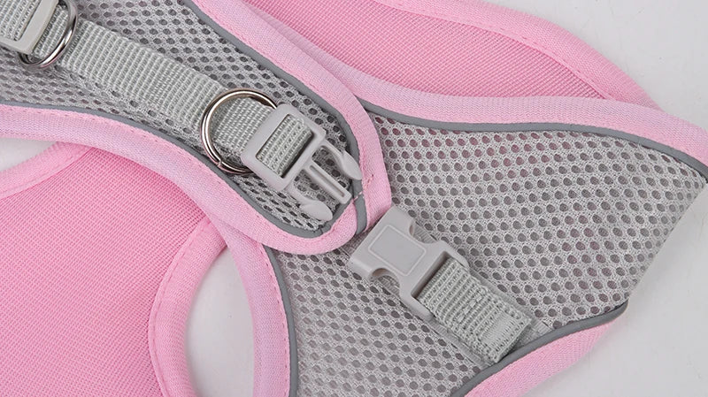 🐾 Adjustable Dog Harness & Leash Set – For Small Dogs, Cats, French Bulldogs, Chihuahuas & Pugs