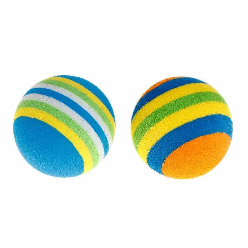 10Pcs Colorful Interactive Cat Toy Balls – Chewing, Rattle & Scratch Foam Balls for Kittens and Cats