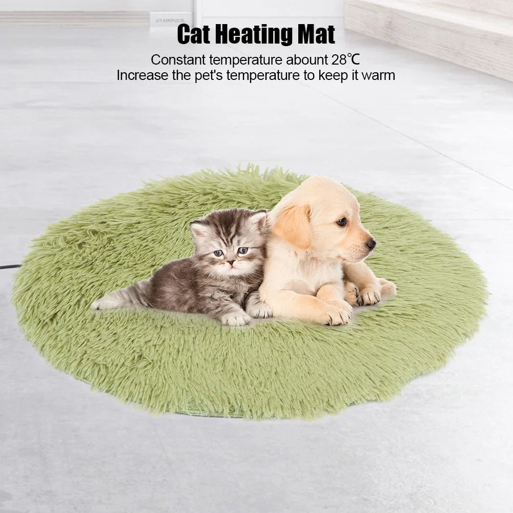 USB Heated Cat Plush Mat – Soft Electric Heating Pad for Cats & Small Dogs, Four Seasons Warm Pet Blanket