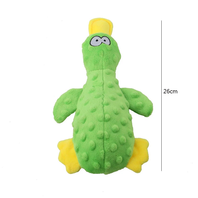 Plush Duck Squeaky Dog Toy – Chew Rope Toy for Teeth Cleaning & Play