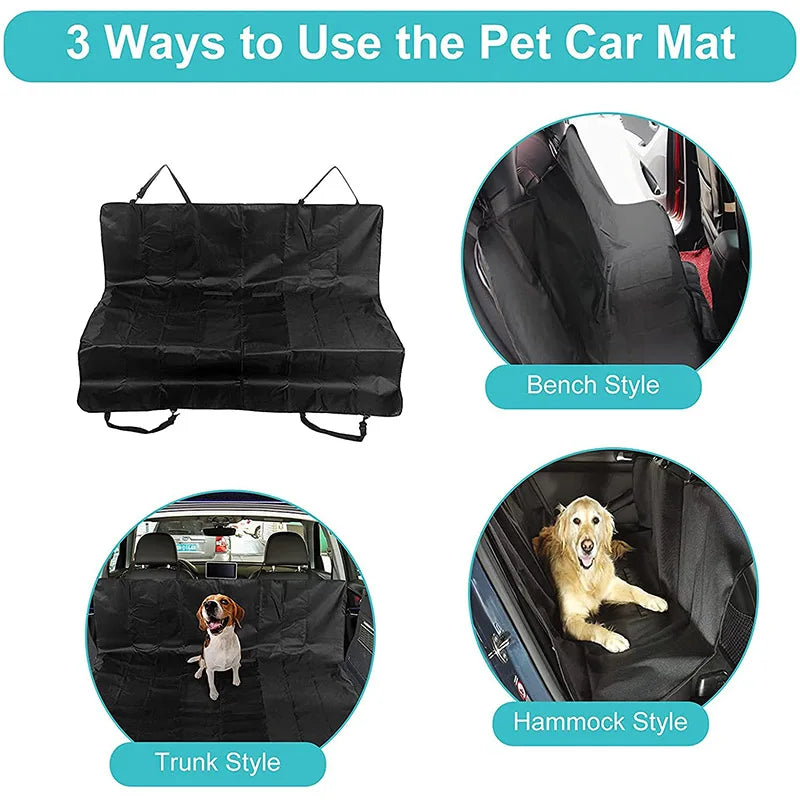 Waterproof Car Rear Seat Cover for Dogs – Hammock Travel Mat & Pet Protector for Car, Truck, SUV