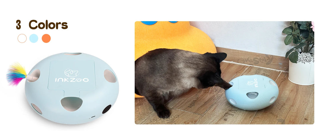 INKZOO 7-Hole Interactive Cat Toy – Automatic Mice Whack-A-Mole for Kittens
