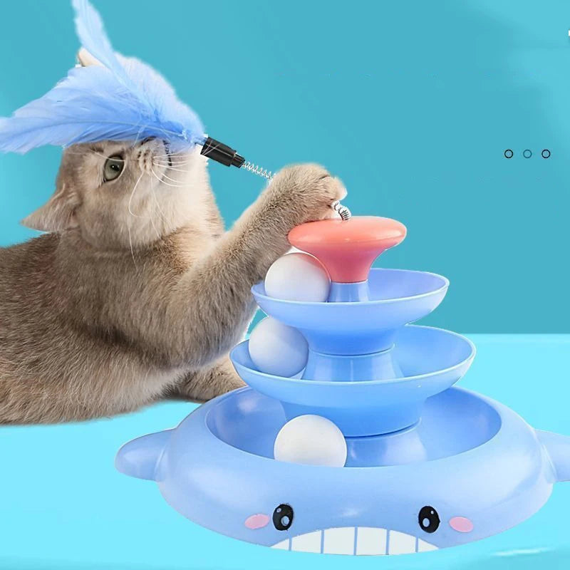 Self-Amusement Cat Turntable Toy – Automatic Fun Cat Ball & Stick Toy