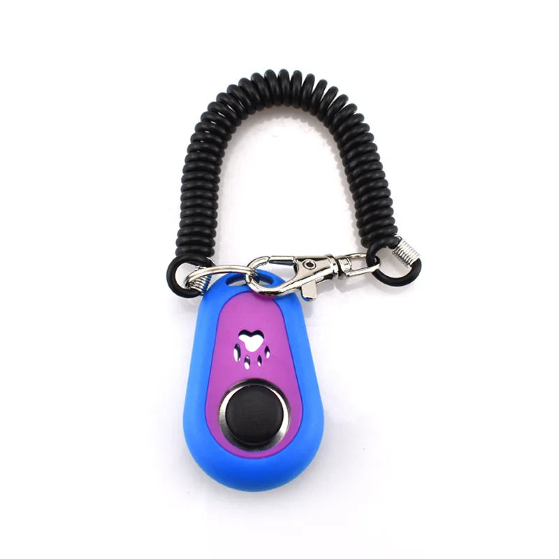 Colorful Paw Print Dog Training Clicker with Keyring – Portable Pet Clicker for Dog & Cat Training