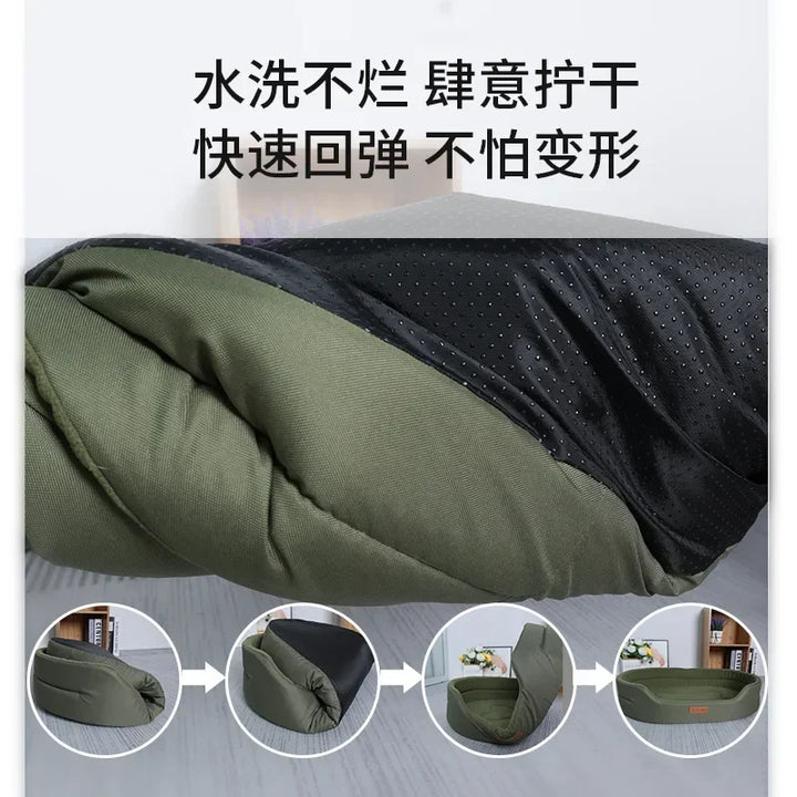 Square Waterproof Dog Bed for Large Dogs – Washable Custom Pet Sofa with Removable Inner Pad