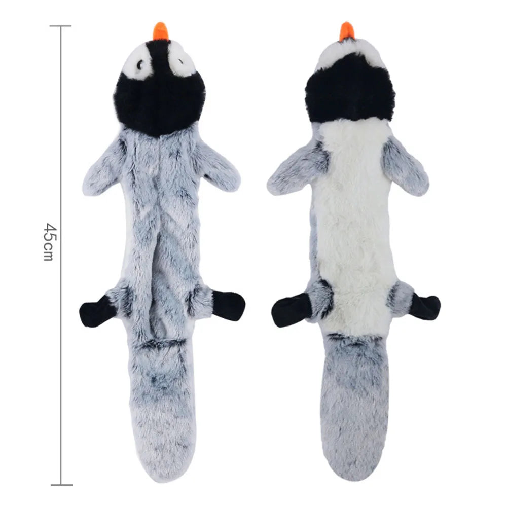 Stuffingless Animal Squeaky Dog Toy – Durable Crinkle Chew Toy with Built-In Squeakers
