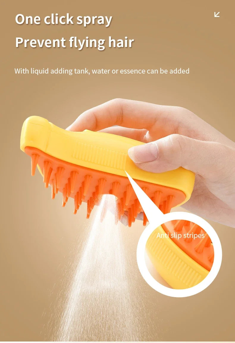 🐱 Spray Cat Brush 3-in-1 – Steamy Electric Dog & Cat Grooming Comb with Hair Removal & Massage