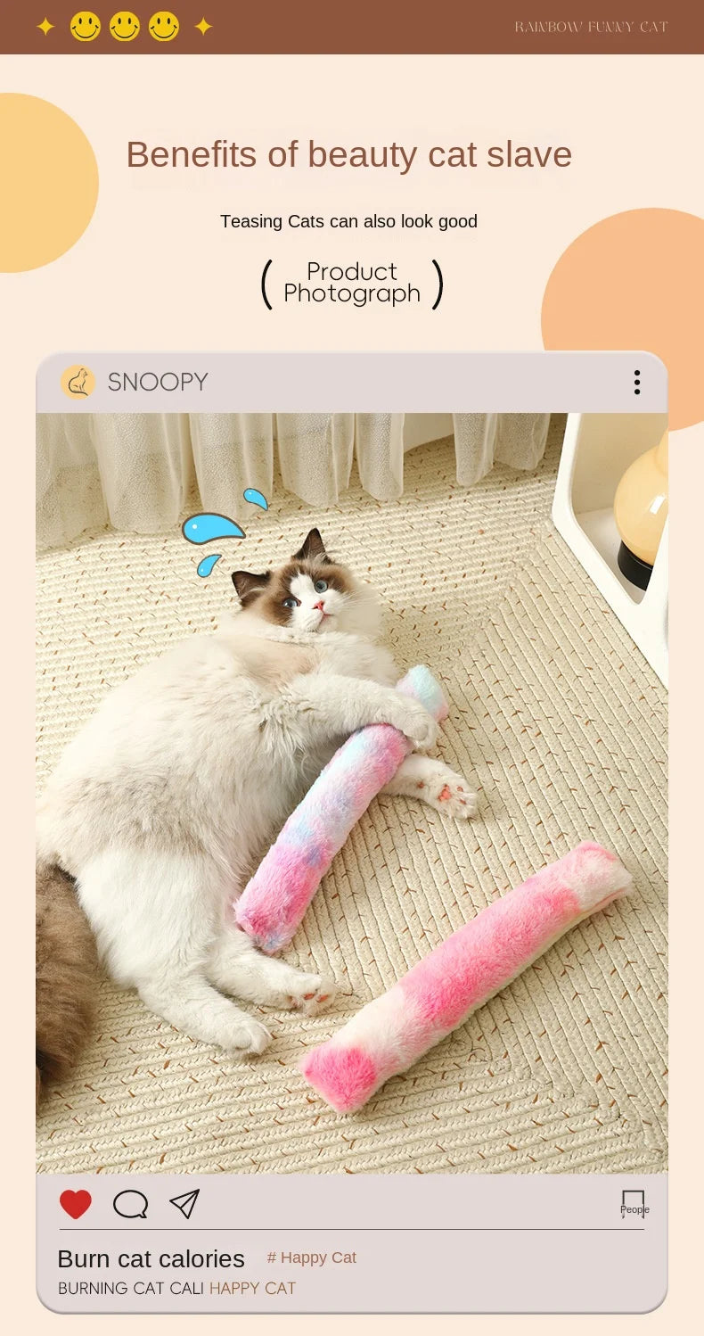 Interactive Cat Kick Sticks – Plush Catnip Toy for Teeth Cleaning & Indoor Play