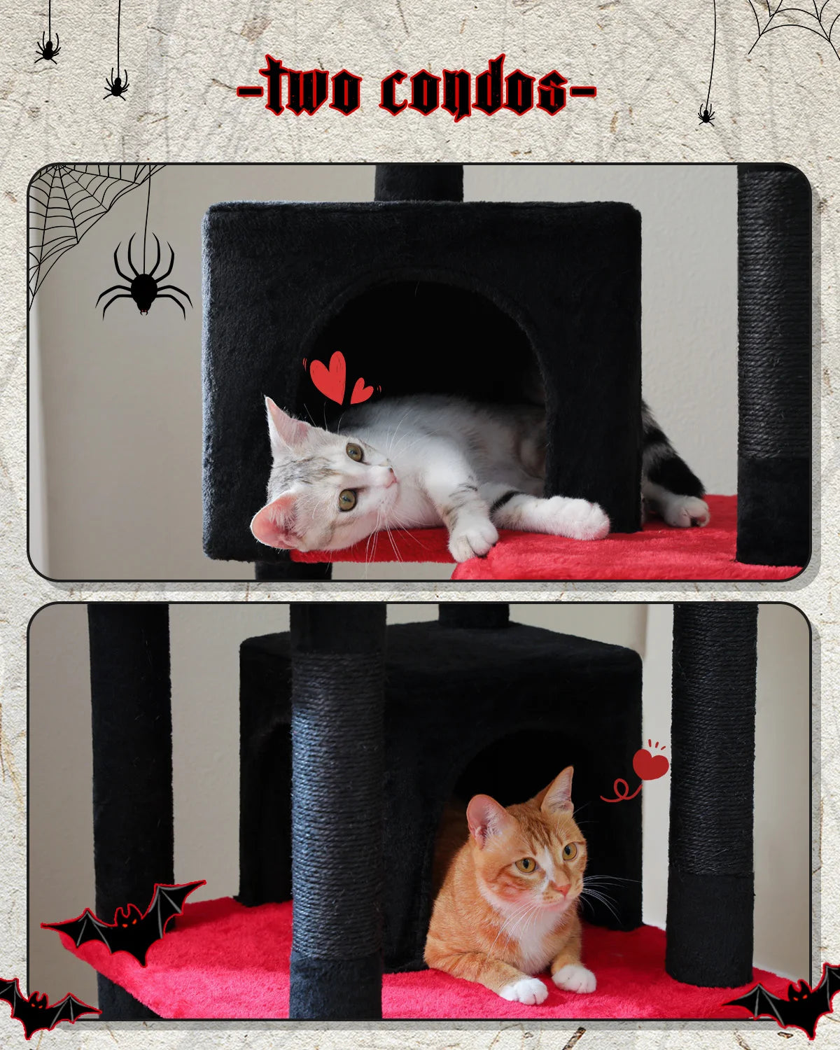 🐾 H180CM Large Cat Tree – Multi-Level Tower with Condos, Perches, Hammock & Sisal Posts