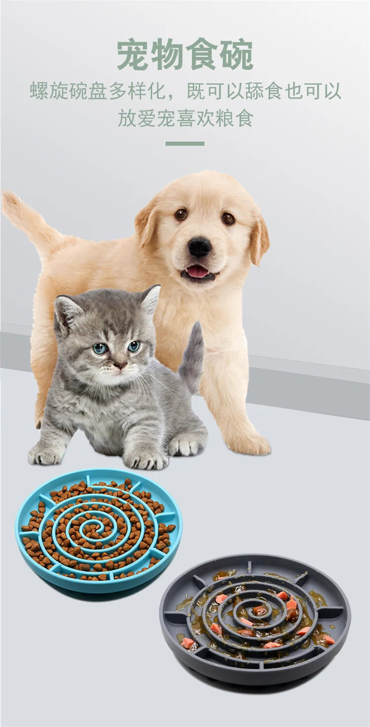 Slow Feeder Pet Bowl – Anti-Slip & Anti-Choking for Cats & Puppies 🐾🍽️