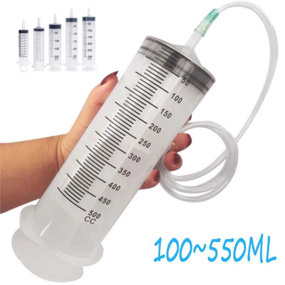 Multifunction Large Capacity Syringe with Hose – 100ml-550ml Pet Feeding, Oil, Fluid Injector