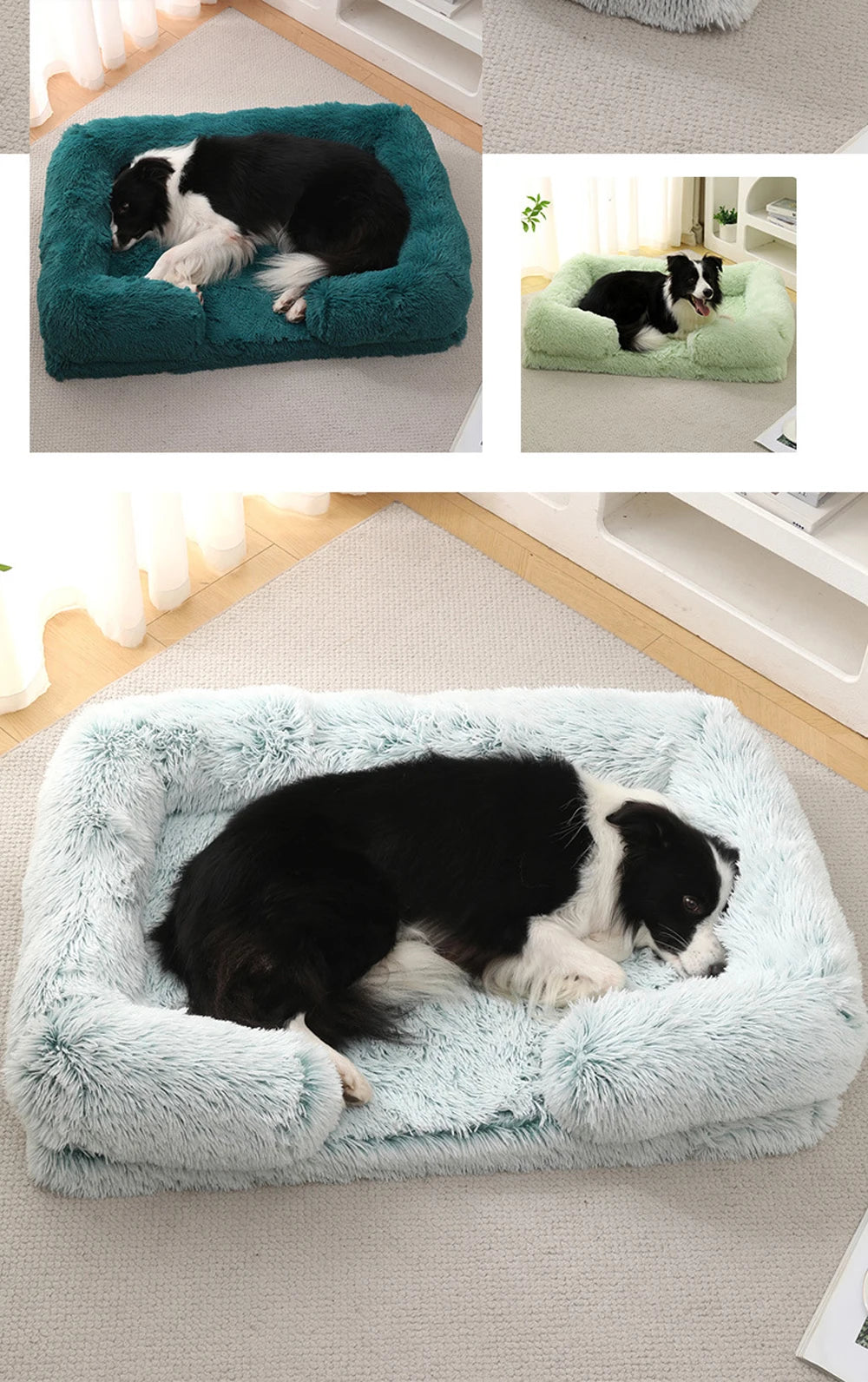 Half Surround Dog Bed Soft Square Pet Cat Sofa Full Filling Medium Pet Dog Kennel Plush Cat Cushion House