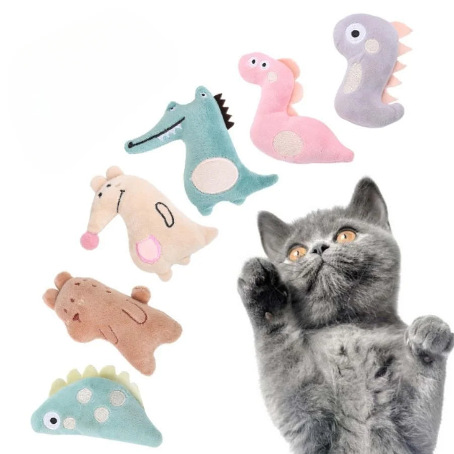Cartoon Plush Cat Molar Bite Toy – Interactive Chew Toy for Cats