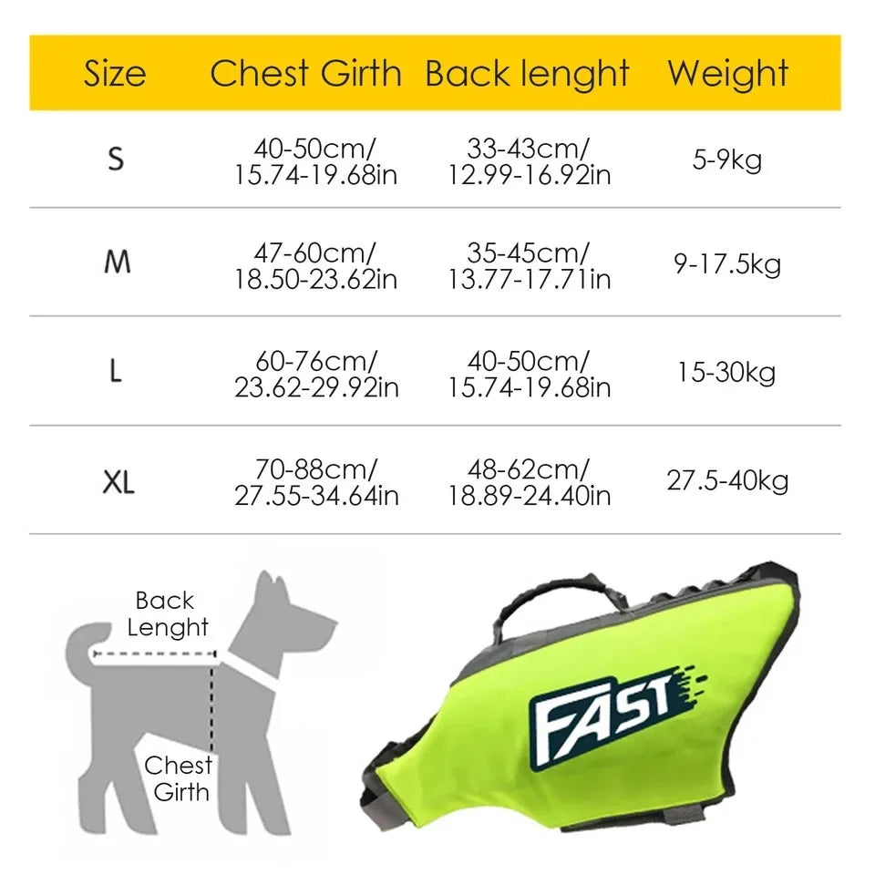 🛟 Pet Swimming Life Jacket – Reflective Adjustable Safety Vest for Dogs (Summer Surf & Pool Use)