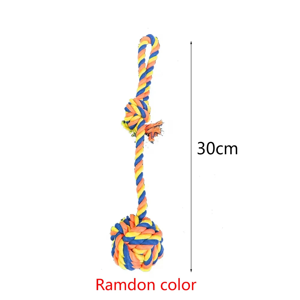 Rope Ball Dog Toy – Durable Cotton Chew & Tooth Cleaning 🐾⚽