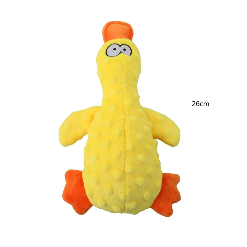 Plush Duck Squeaky Dog Toy – Chew Rope Toy for Teeth Cleaning & Play