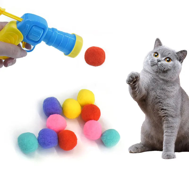 🎯 Cat Plush Ball Shooting Gun – Mini Silent Launcher Toy for Interactive Play & Stress Relief
