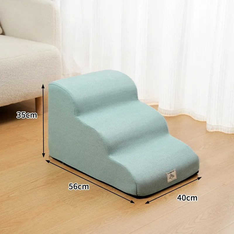 Curved Pet Ramp Stairs – Corduroy Steps for Small Dogs & Cats