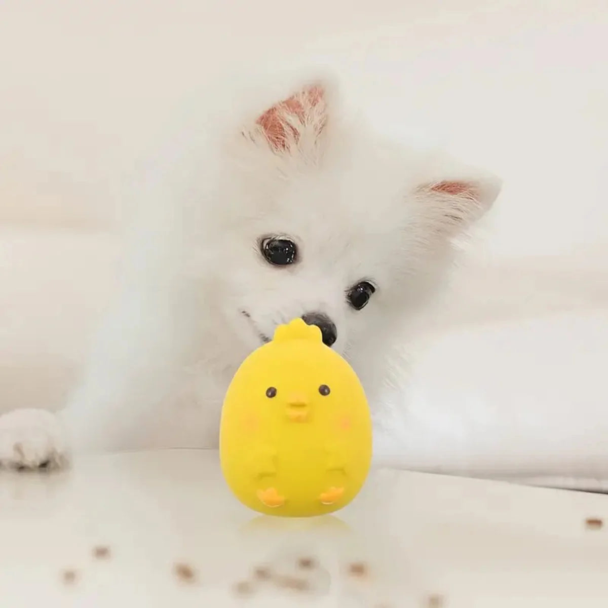 Squeaky Dog Toy – Durable Latex Chicken Ball for Chewing & Interactive Play