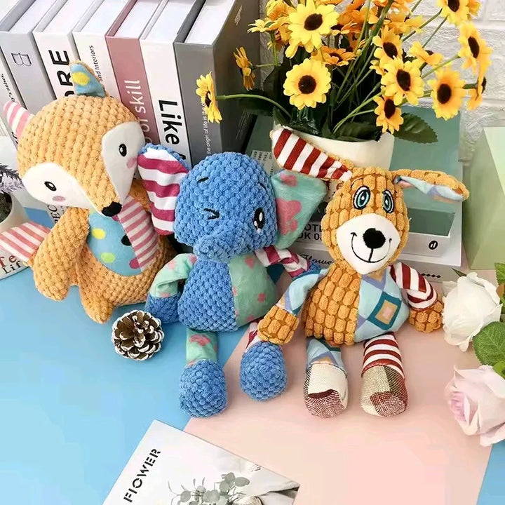 Plush Animal Squeaky Toy – Interactive Chew & Teething 🐾🧸