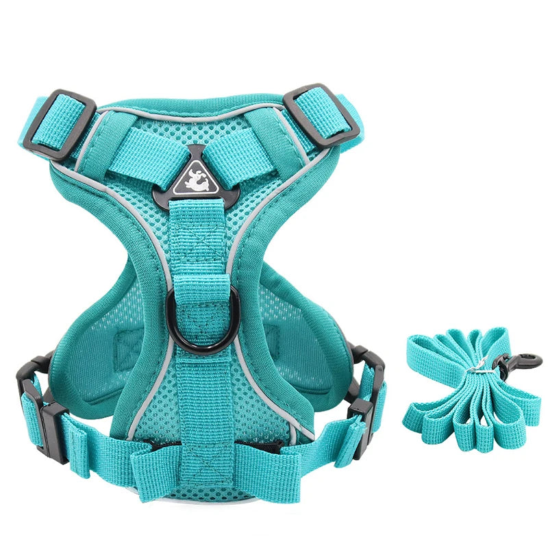 🐾 Fashion Reflective Cat Harness & Leash Set – Breathable Mesh for Cats & Small Dogs