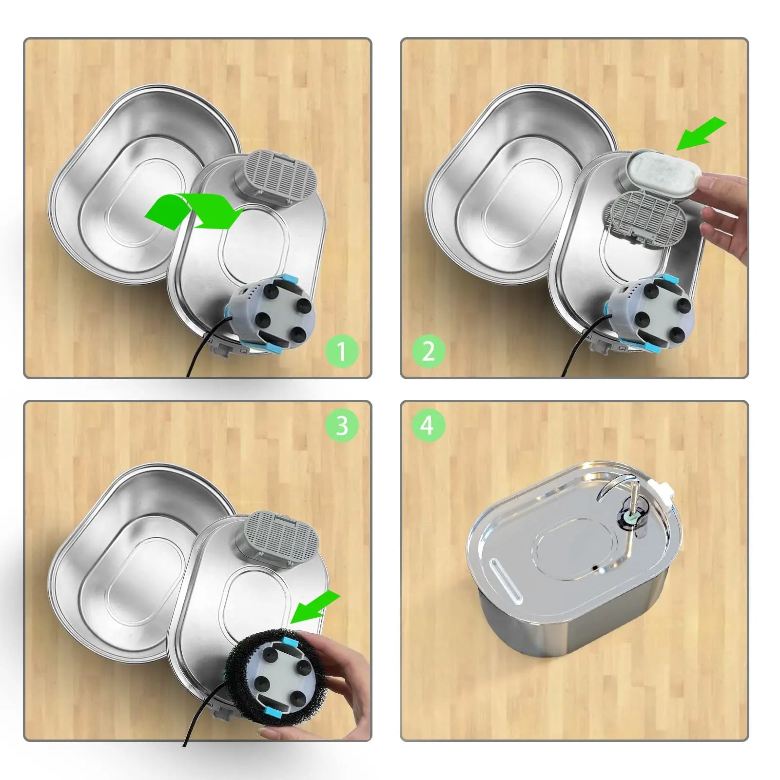 🐾 3.2L Stainless Steel Cat Drinking Fountain – 108oz Capacity with 4 Carbon & 4 Foam Filters