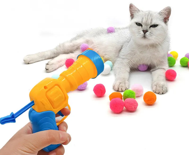 🎯 Cat Plush Ball Shooting Gun – Mini Silent Launcher Toy for Interactive Play & Stress Relief