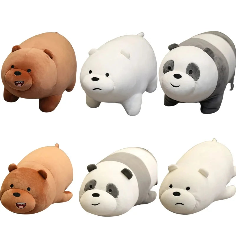 🧸 Original We Bare Bears Plush Toys – Grizzly, Panda & Ice Bear Stuffed Dolls 🐻🐼❄️