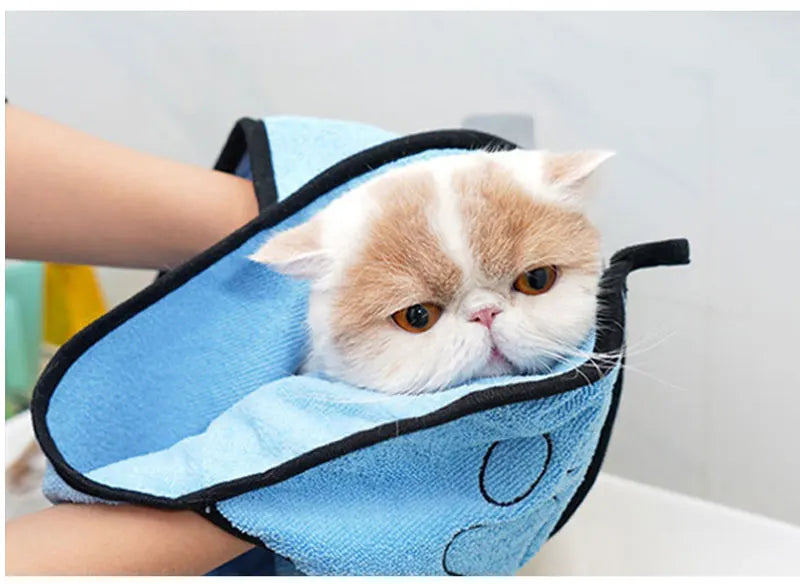 🛁 Ultra-Absorbent Pet Bath Towel – Soft Microfiber Robe for Dogs & Cats