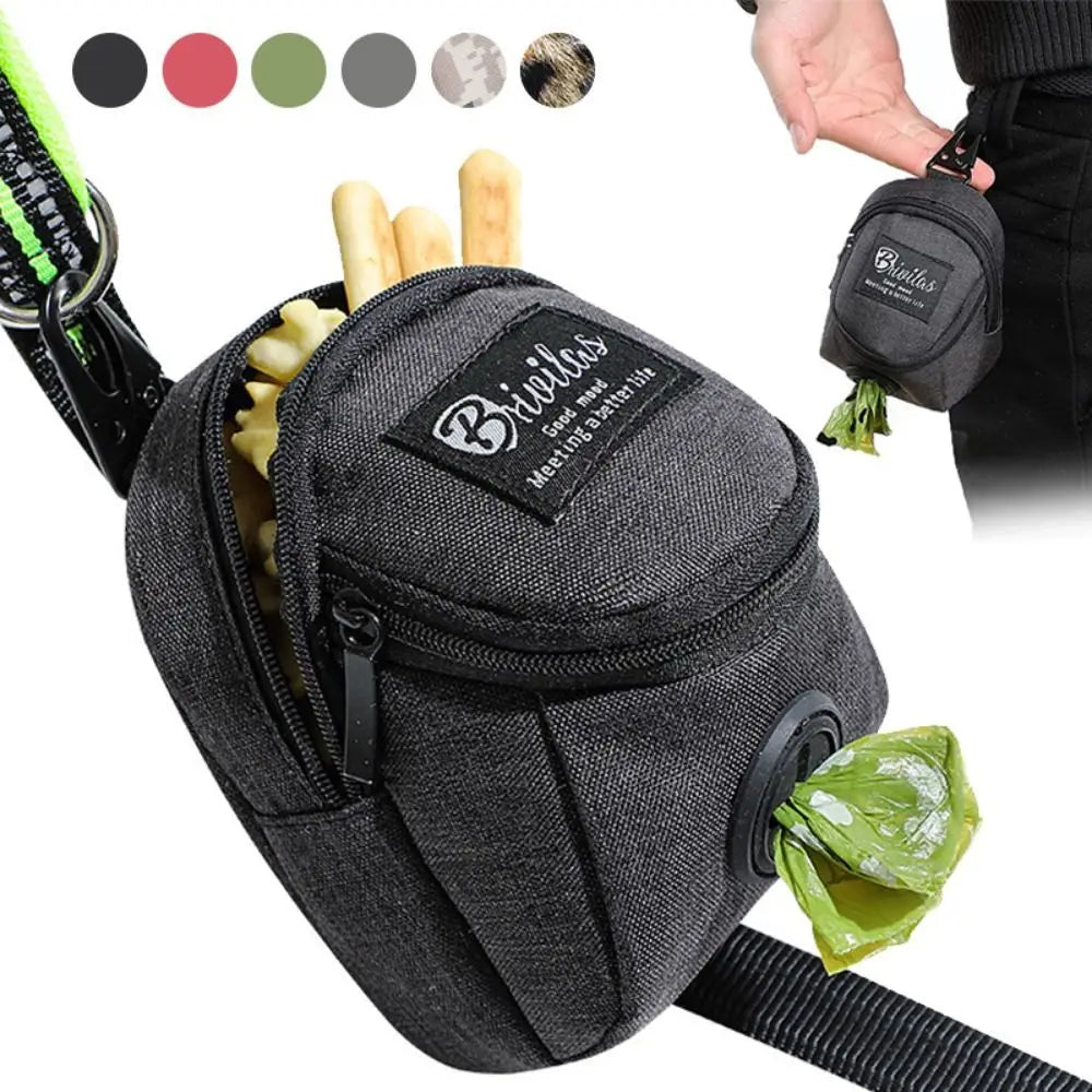 Portable Dog Training Treat Pouch – Outdoor Dog Snack Bag with Waist Strap & Poop Bag Holder