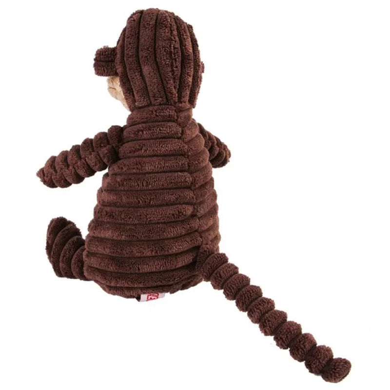 Plush Animal Squeaky Dog Toy – Bite Resistant Corduroy Chew Toy for Small & Large Dogs, Puppy Training Toy
