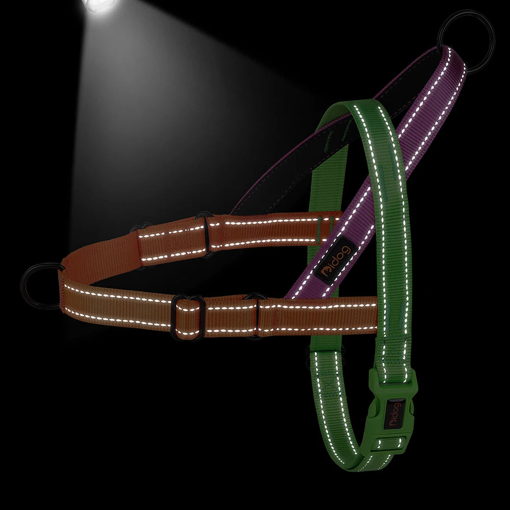🐶 Reflective No-Pull Nylon Dog Harness – Adjustable Vest for Small to Large Dogs 🐾
