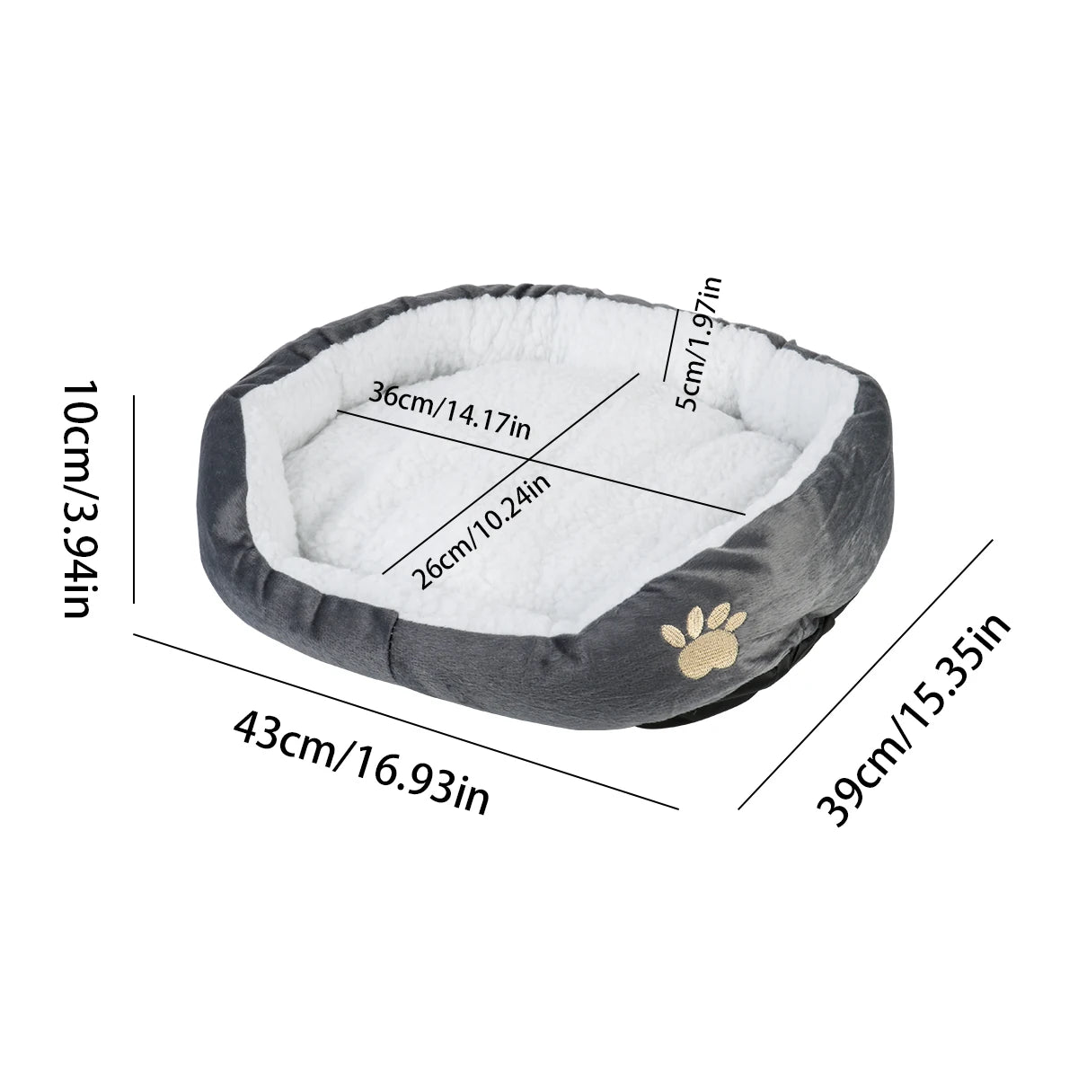 Cozy Cave Dog & Cat Bed – Thickened PP Cotton Pet Sofa for Small